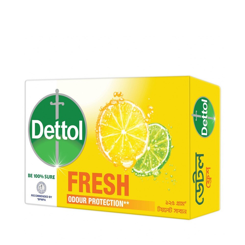 Dettol Soap Fresh Bathing Bar Soap With Odour Protection 125gm