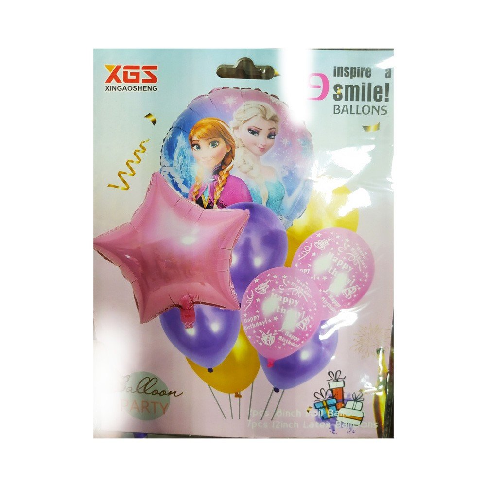 Birthday Party Decoration Frozen Theme Balloon 9 pcs Set each