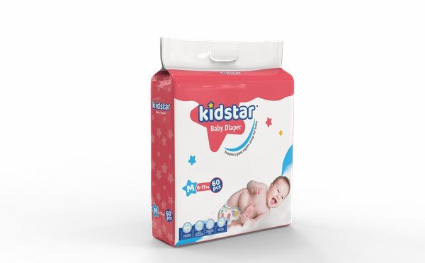 Kidstar Baby Belt Diaper M (6-11kg) 60 pcs
