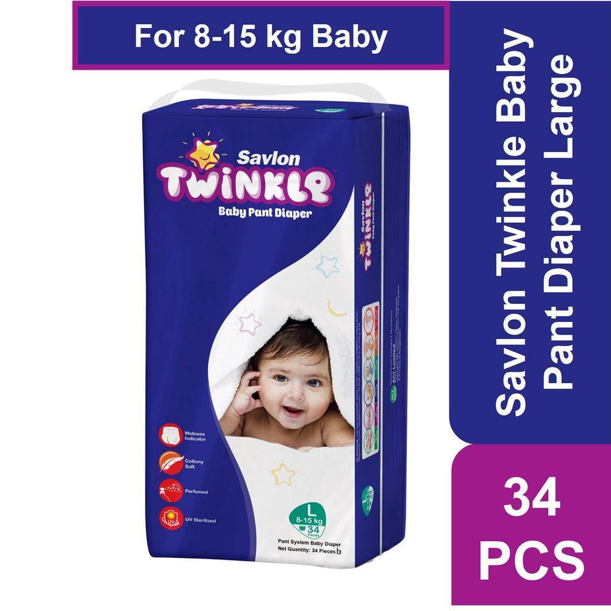 Twinkle Baby Pant Diaper Large 34 pcs
