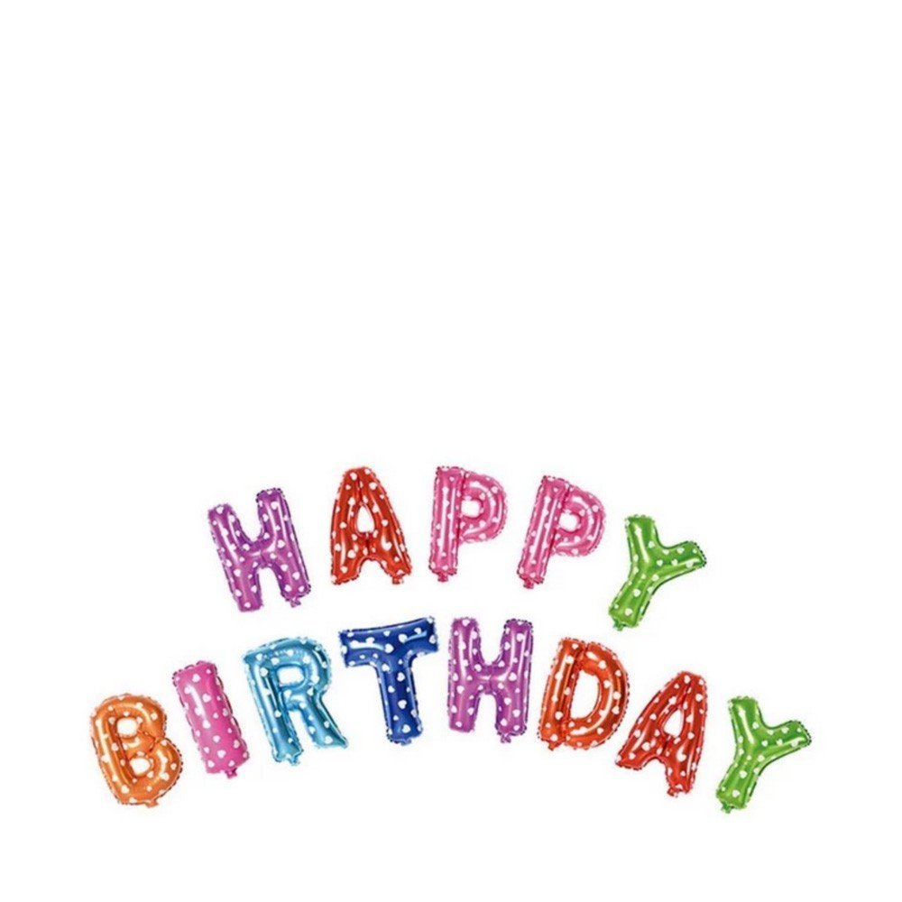 Happy Birthday Foil Polka Dot (Mixed Color) 13 Letters